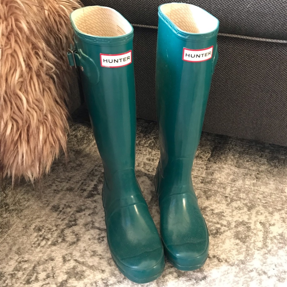 ☔️🌧👢Teal Original Gloss Hunter Boots👢🌧☔️